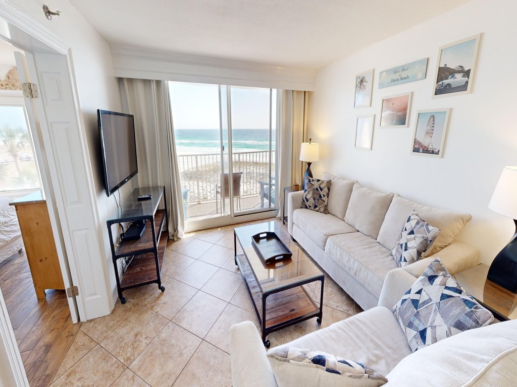 Destin on the Gulf 406 is a beautifully updated Gulf Front 2 BR Vacation Rental in Destin - RedAwning
