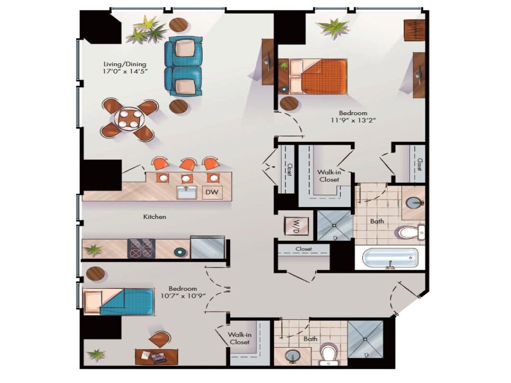 2 BR Fully Furnished Apartment at Penn Quarters - Surrounded by Best Restaurants in Town Vacation Rental in District Of Columbia - RedAwning