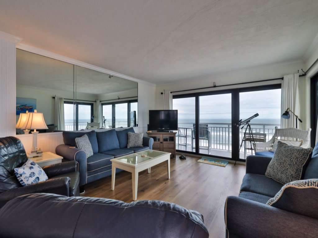 Oceanfront condo, Penthouse unit with lots of beach supplies Vacation Rental in New Smyrna Beach - RedAwning