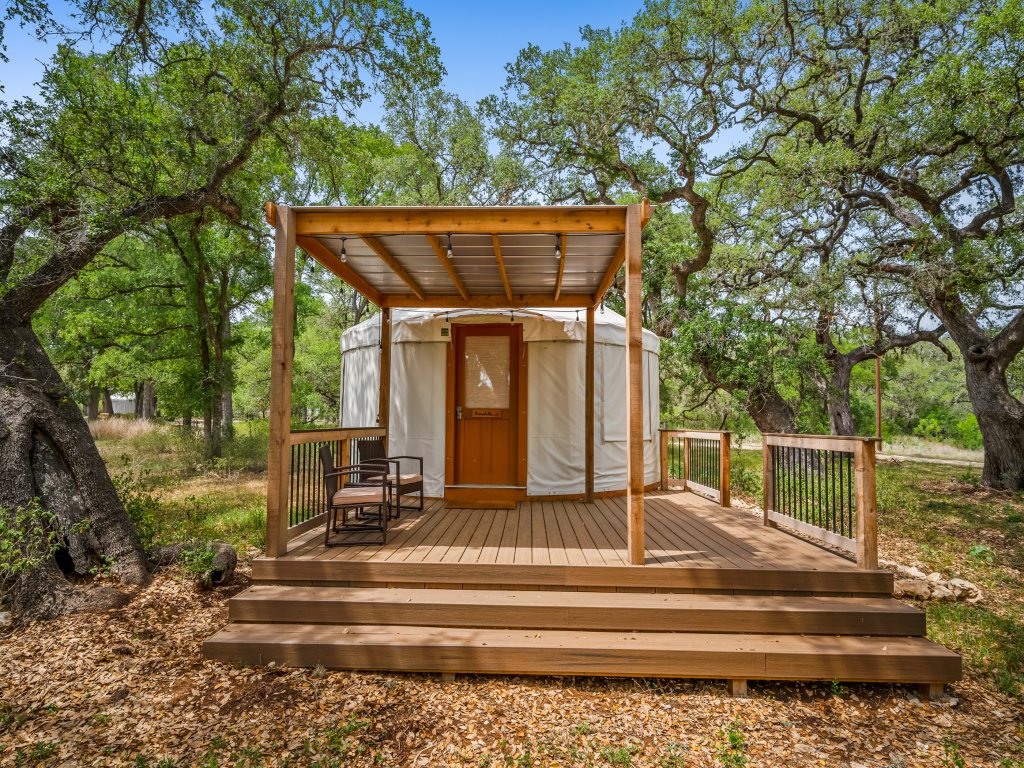 OT 3515E Texas Yurt Haus 5 Yurts! Vacation Rental in New Braunfels - RedAwning