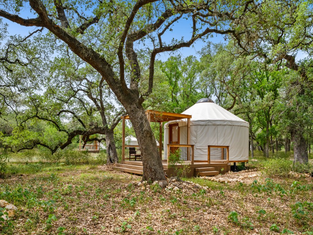 OT 3515E Texas Yurt Haus 5 Yurts! Vacation Rental in New Braunfels - RedAwning