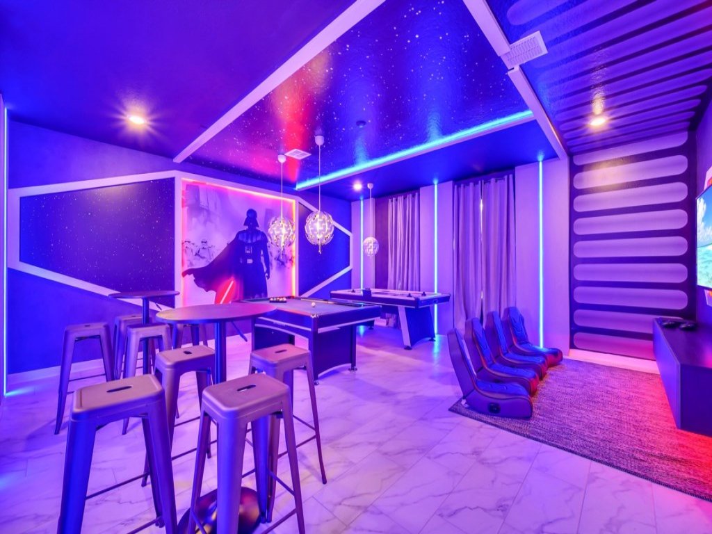 9 Bed Home With Theme Bedrooms Game Room,Pool Spa Vacation Rental in Davenport - RedAwning