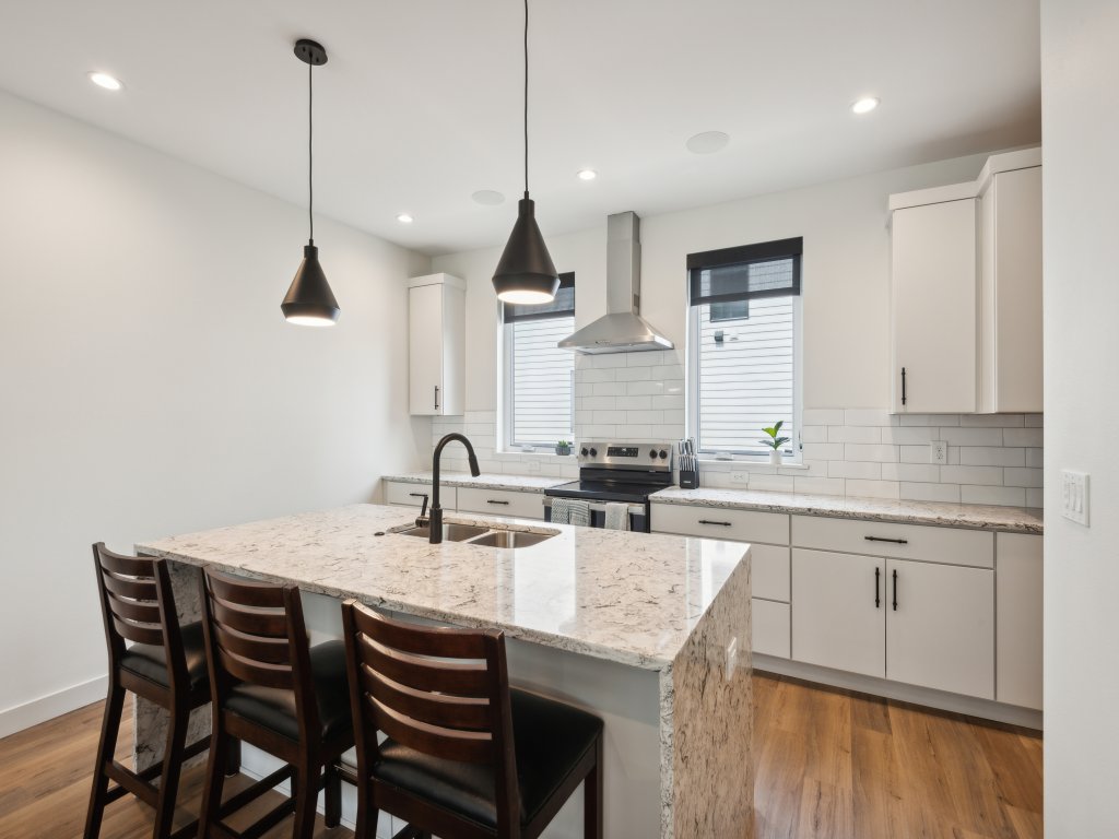 New Modern Townhome with Rooftop Patio Vacation Rental in Iowa - RedAwning