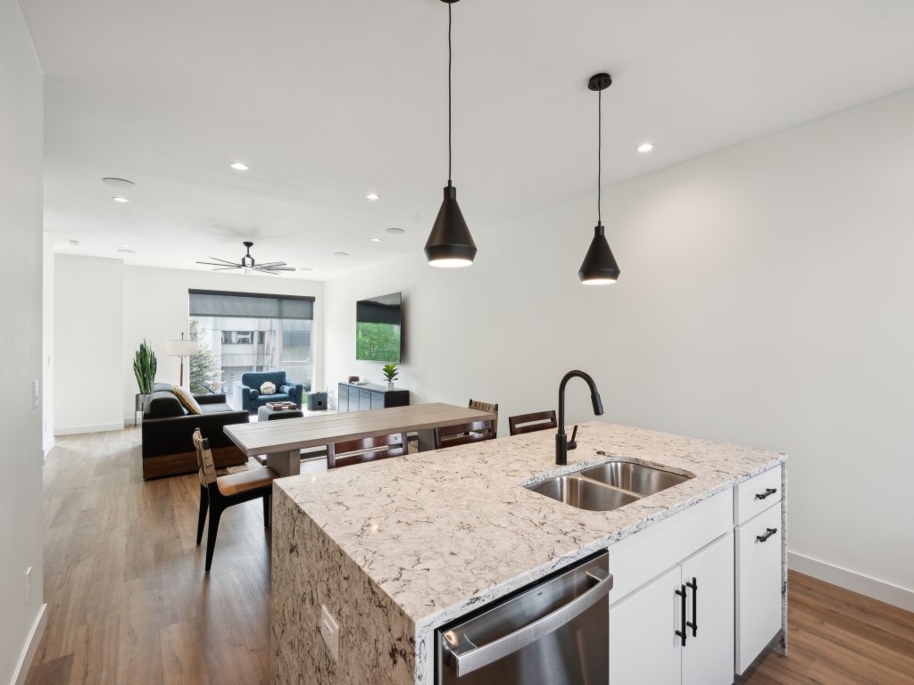 New Modern Townhome with Rooftop Patio Vacation Rental in Iowa - RedAwning