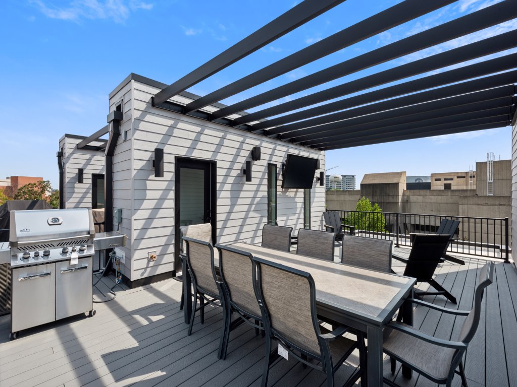 New Modern Townhome with Rooftop Patio Vacation Rental in Iowa - RedAwning