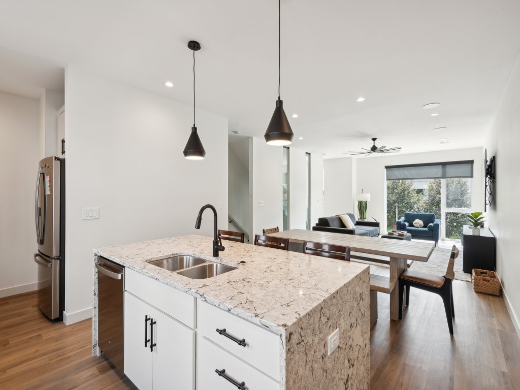 New Modern Townhome with Rooftop Patio Vacation Rental in Iowa - RedAwning